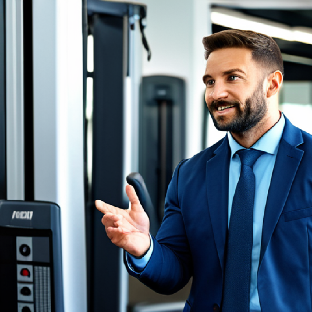 피트니스 경영사 필수 능력 및 스킬 - Empathetic Gym Manager**

"A friendly and approachable gym manager, fully clothed in professional bu...