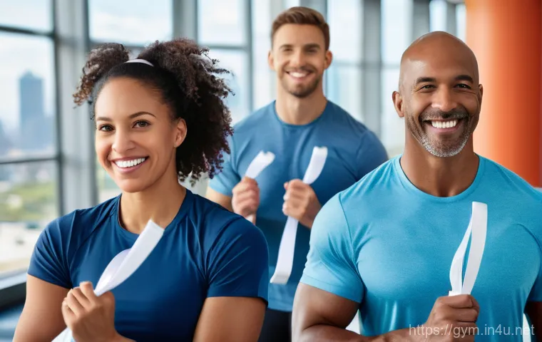 피트니스 경영사와 기업 협업 사례 - **Corporate Wellness in Action:** A vibrant, modern corporate fitness center filled with diverse emp...